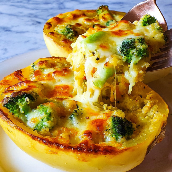 Keto Cheesy Broccoli Cheddar Spaghetti Squash Recipe Unveiled!
