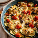 Mediterranean Chicken Zucchini Bake