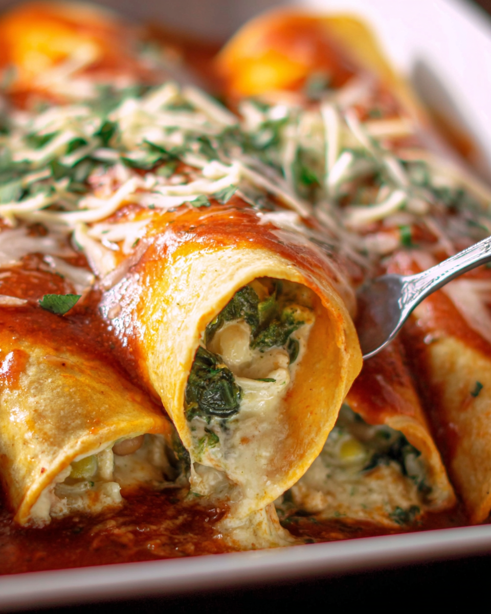 Texas-Mexican Spinach Enchiladas (Plant-Based) Delight!