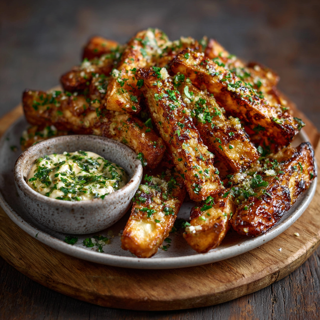 Celeriac Fries with Garlic Mayo Dip: A Crispy Delight!