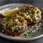 Creamy Spinach & Artichoke Stuffed Mushrooms