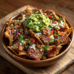Crispy Chicken Skin Nachos with Guacamole