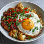 Keto Nasi Goreng Cauliflower with Fried Egg
