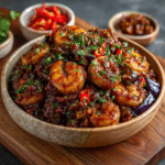Keto Prawn Sambal with Eggplant Stir Fry