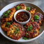 Spicy Kimchi Cauliflower Pancakes