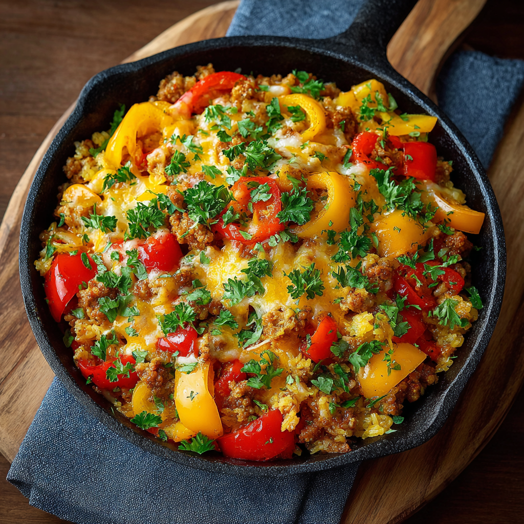 Un-Stuffed Bell Pepper Skillet: A Quick Rice Bowl Delight!