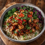Almond Chili Chicken “Rice” Bowl