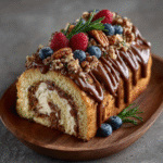 Almond Flour Yule Log Cake