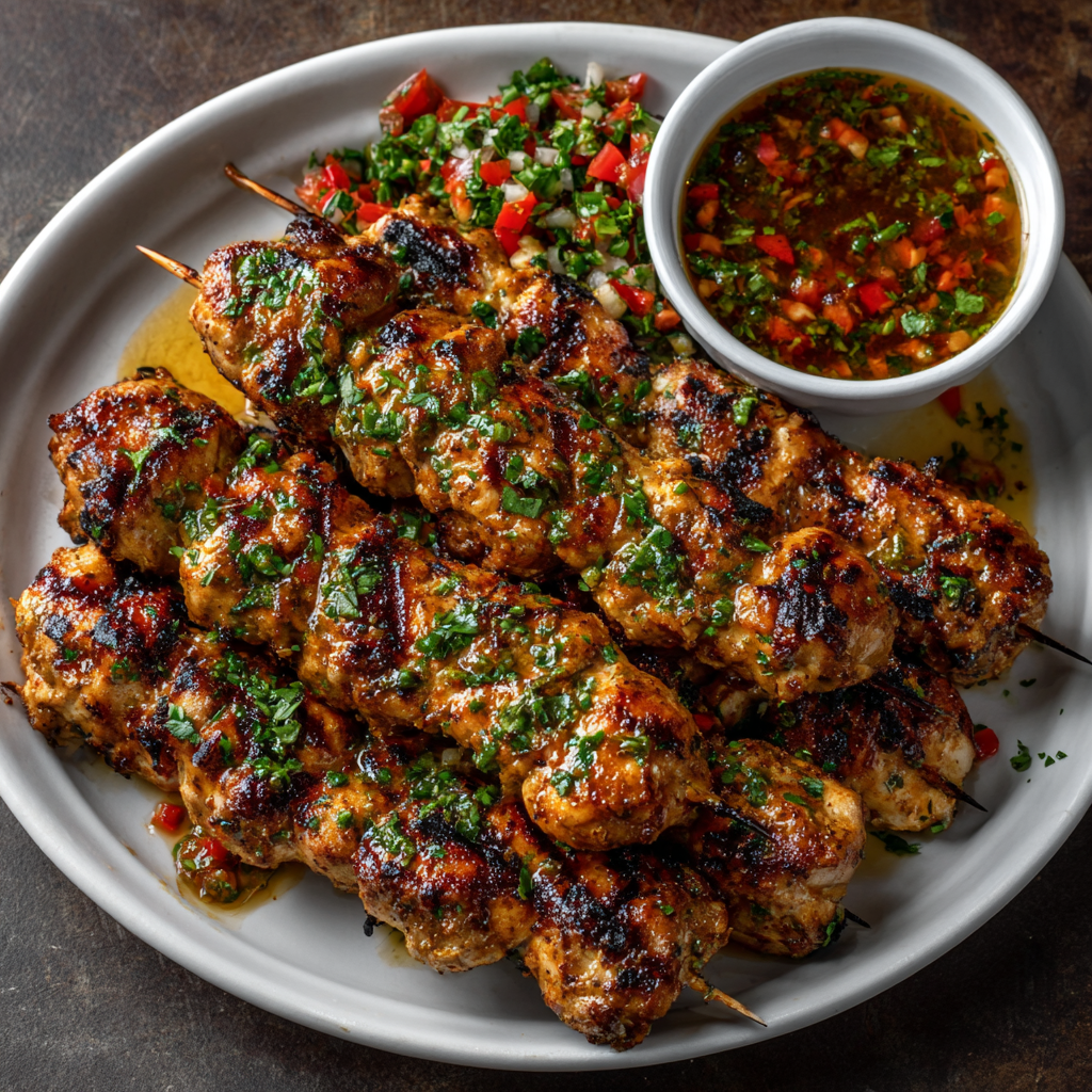 Baked Chicken Skewers with Ras el Hanout Marinade delight!