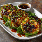 Keto Charred Cabbage with Miso Glaze