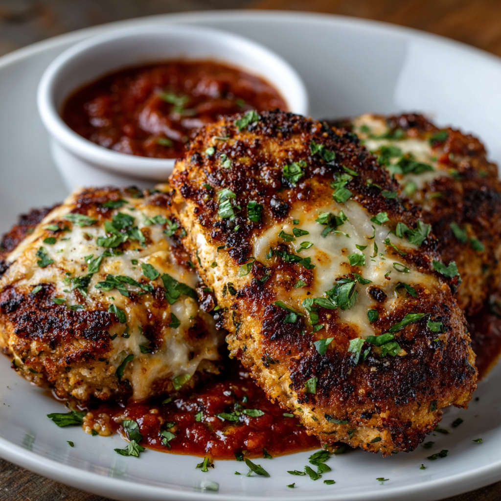 Keto Chicken Parmesan with Almond Flour Crust