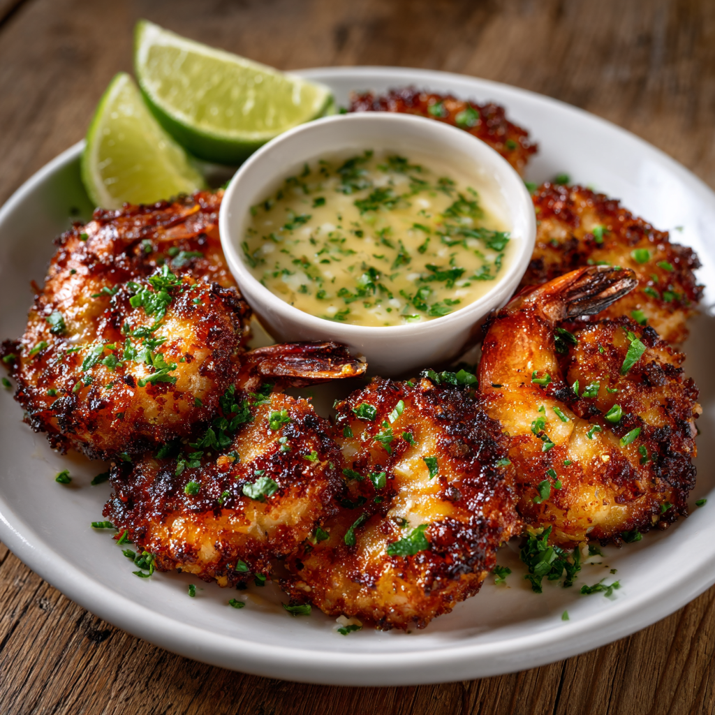 Keto Coconut-Shrimp Cakes with Lime Dip are irresistible!