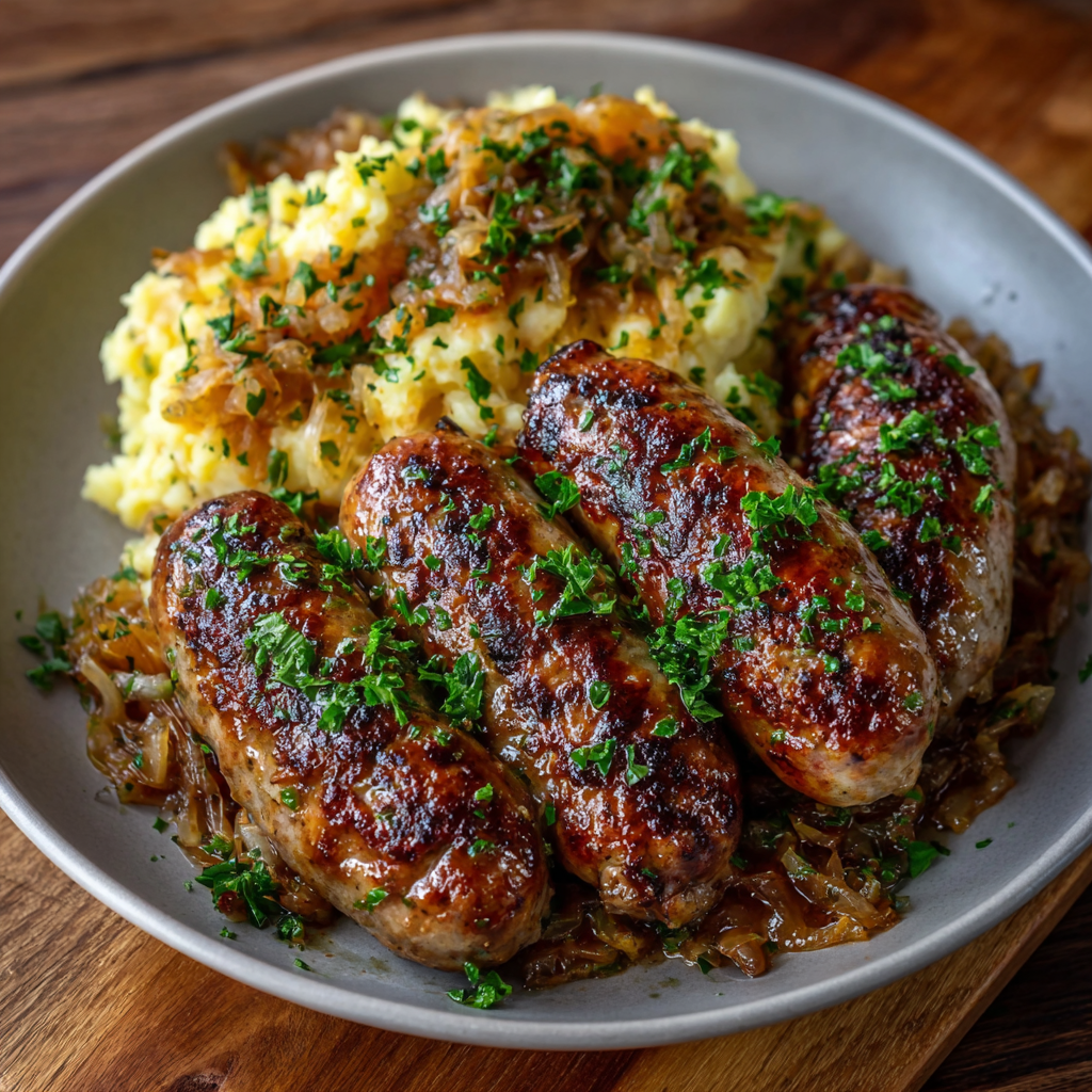 Keto German Bratwurst with Sauerkraut Mash is Delicious!