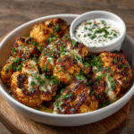 Keto Roasted Cauliflower with Cumin Yogurt