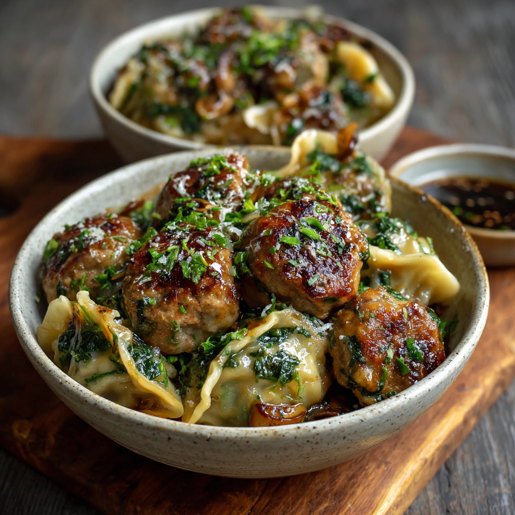 Keto Spinach & Shiitake Dumpling Bowls that Delight Your Tastebuds