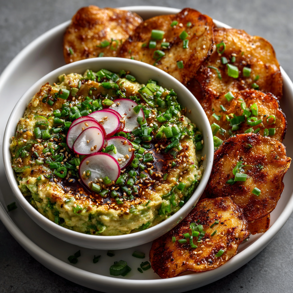 Keto Wasabi Avocado Dip with Radish Chips is Irresistible!