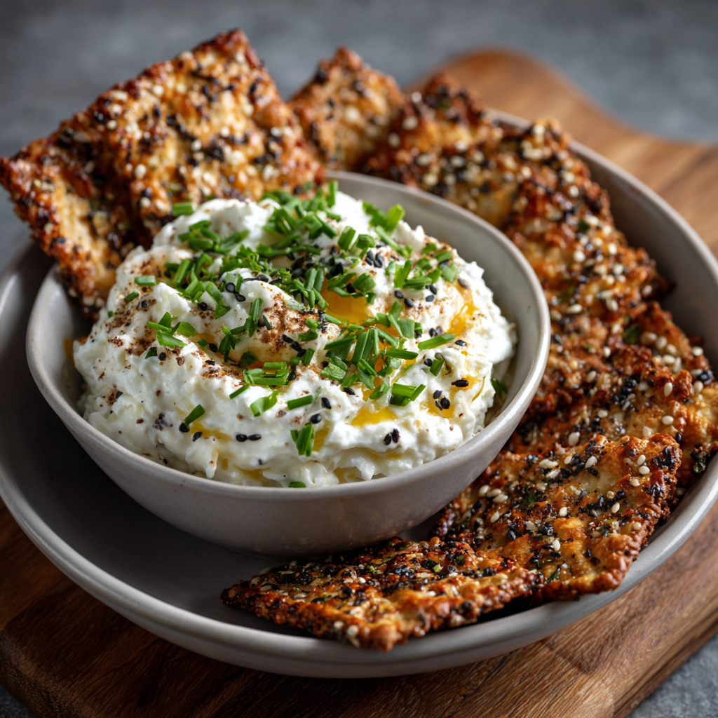 Keto Zaatar Crackers with Cream Cheese Dip are irresistible!