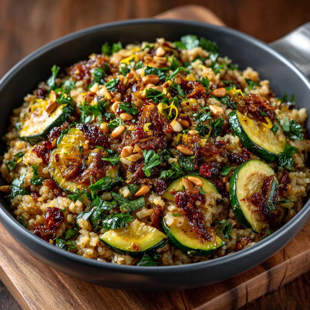 Keto Zucchini Pilaf with Saffron & Pine Nuts: Discover a Delight!