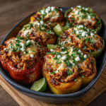Mexican Chipotle Chicken Stuffed Peppers
