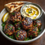 Moroccan Spiced Lamb Meatballs with Tahini Dip