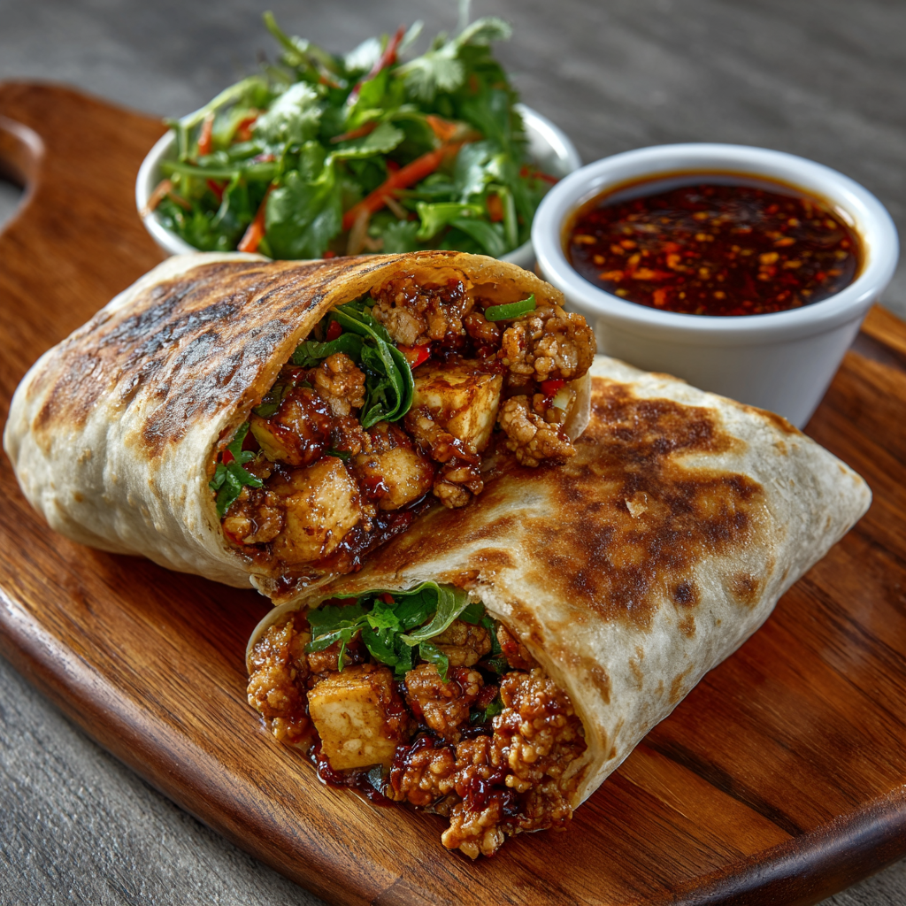 Spicy Sichuan Tofu Crunch Wraps that Ignite Your Tastebuds!