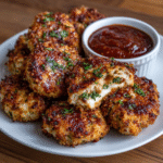 Air Fryer Keto Chicken Parmesan Bites (Almond-Crusted)