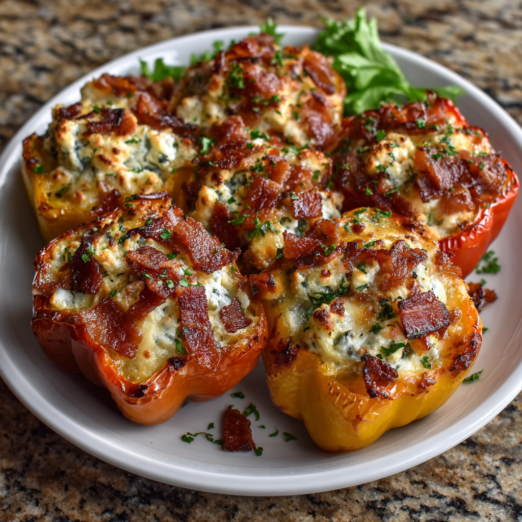 Cream Cheese & Bacon Stuffed Mini Peppers – Keto Snack Delight!