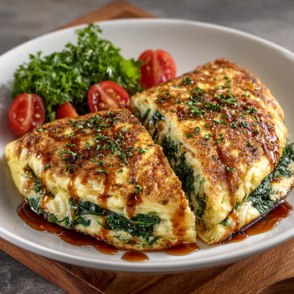 Fluffy Cheese Omelet with Spinach: A Quick Recipe Delight!