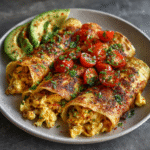 Keto Breakfast Crepes with Scrambled Eggs & Avocado