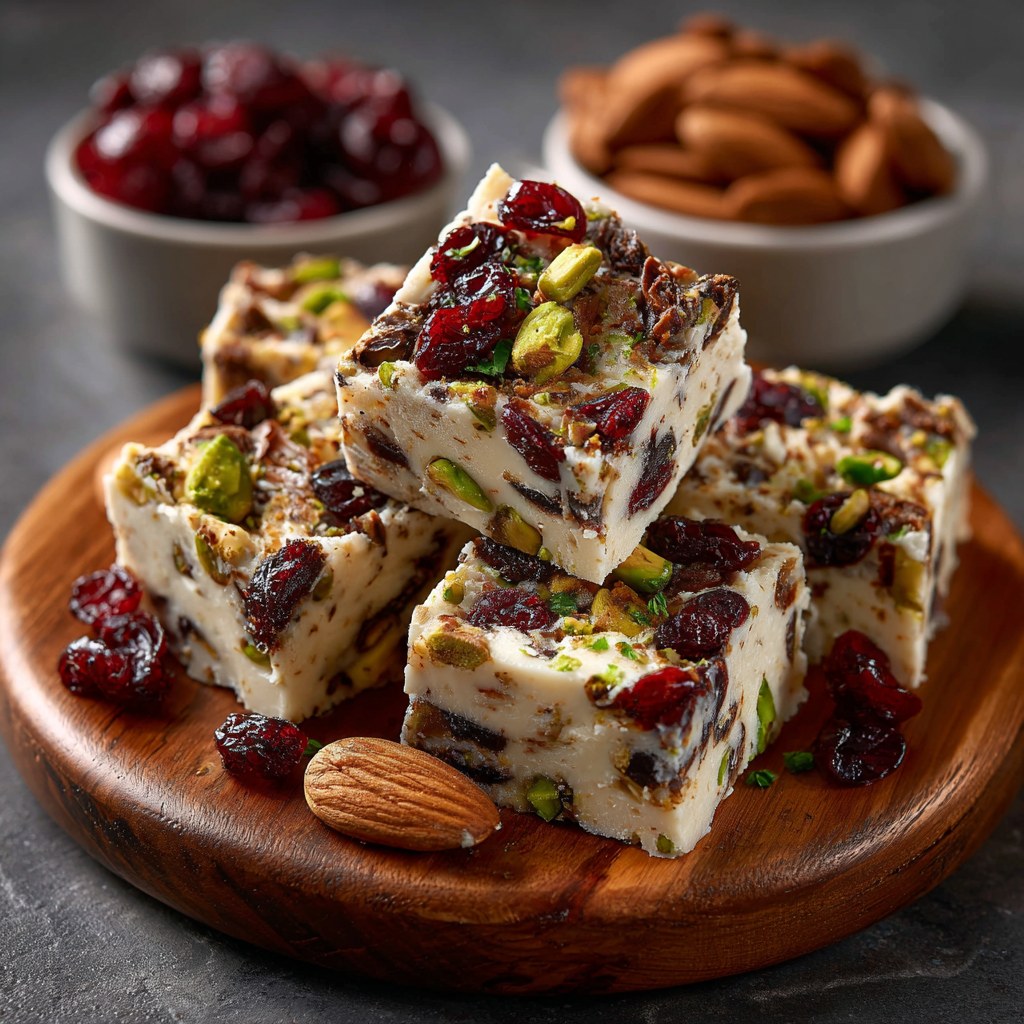 Keto Cranberry Pistachio Holiday Fudge for Guilt-Free Indulgence
