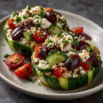 Keto Cucumber-Dill Greek Salad Cups