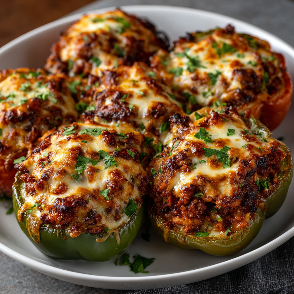 Keto Pizza Stuffed Peppers