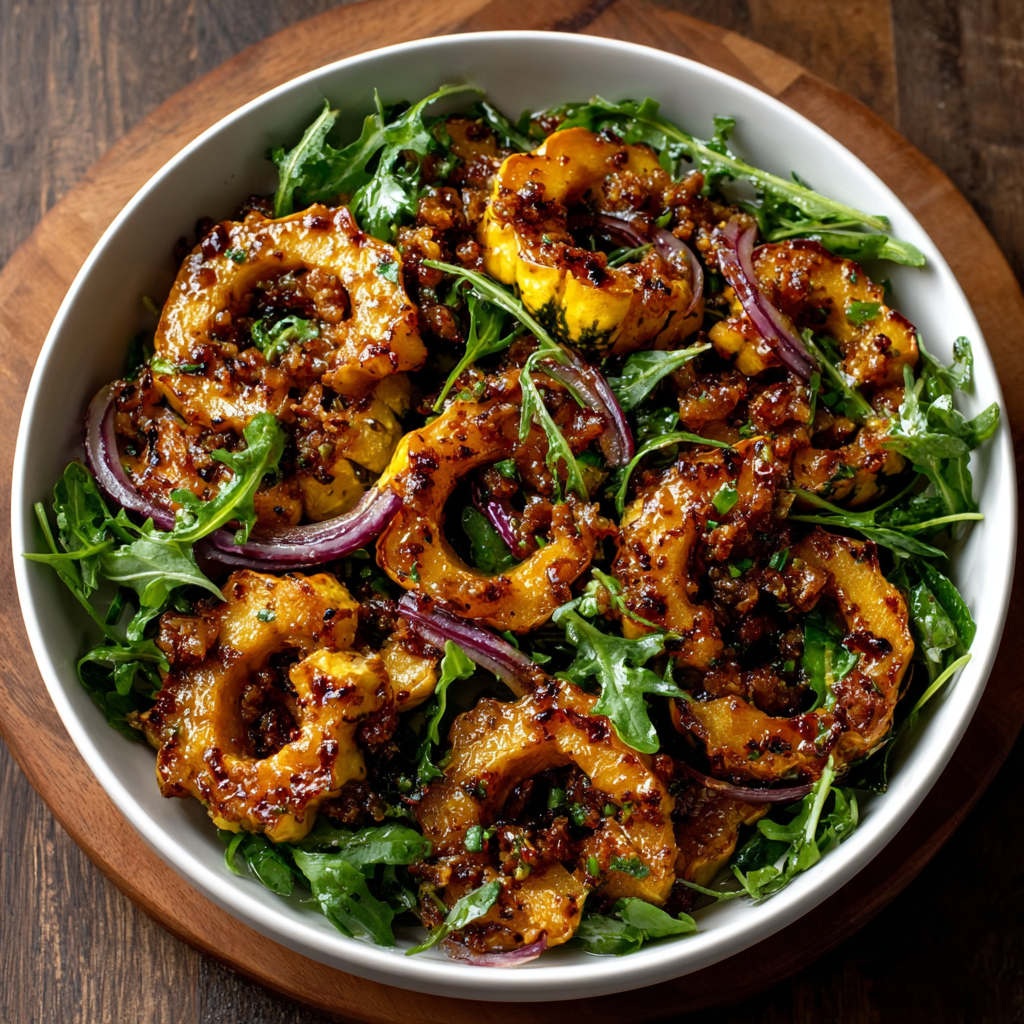 Keto Spiced Delicata Squash & Arugula Salad for You!
