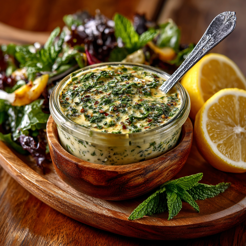 Low-Carb Tahini-Mint Winter Herb Dressing Made Simple!