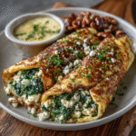 Savory Spinach & Feta Keto Crepes