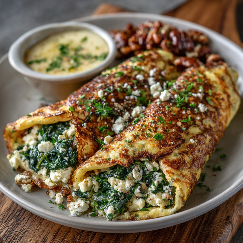 Savory Spinach & Feta Keto Crepes: Deliciously Easy Recipe