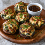 Spinach & Feta Stuffed Mushrooms – Air Fryer Keto Appetizer