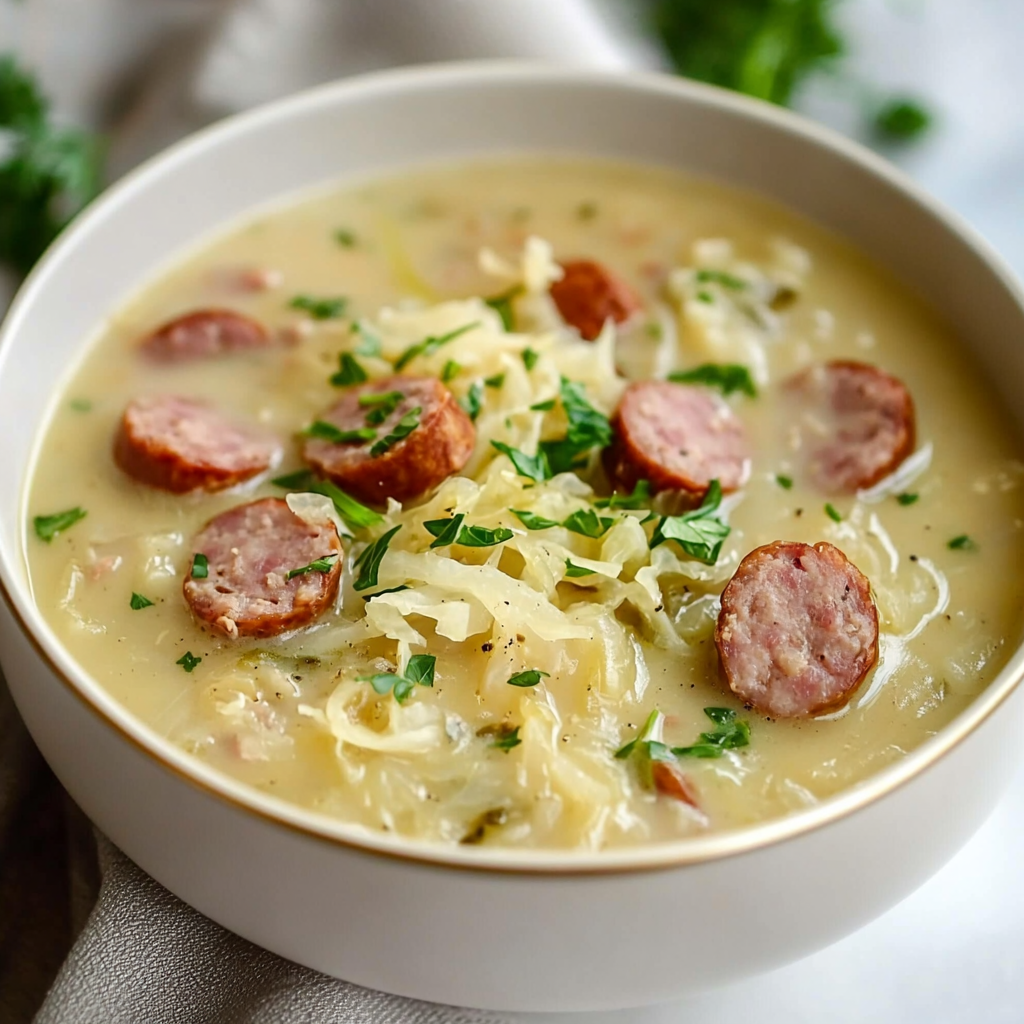 Creamy Sauerkraut and Sausage Soup for Cozy Nights