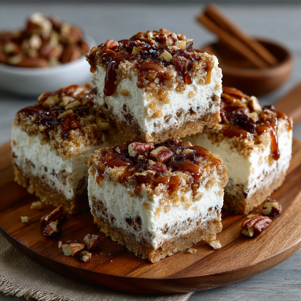 Frosted Maple Pecan Cheesecake Cubes (No Bake) Delight!