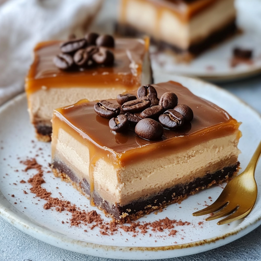 Keto Caramel Mocha Cheesecake Bars for Guilt-Free Indulgence