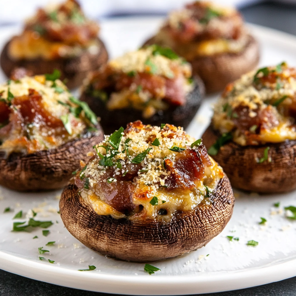 Prosciutto and Parmesan Stuffed Mushrooms Delight!
