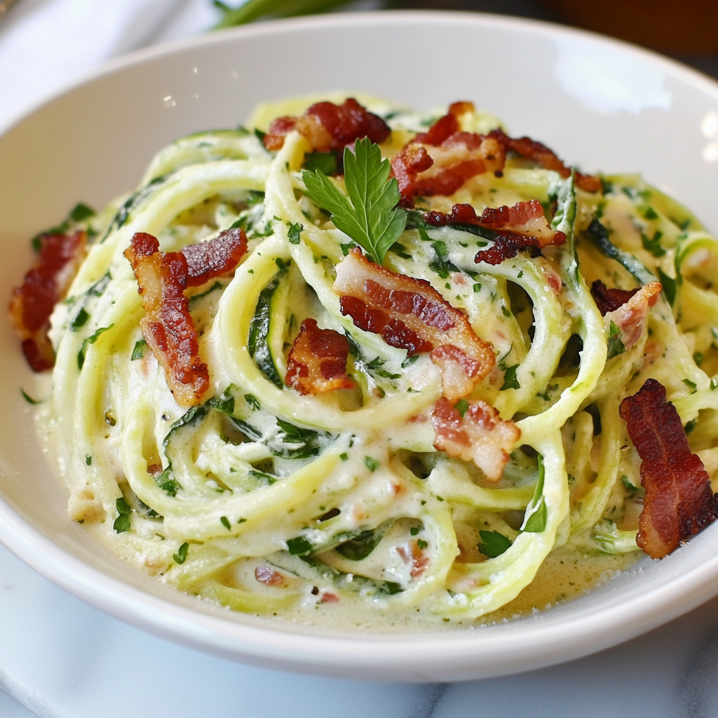 Zoodle Alfredo With Bacon: A Creamy Delight Awaits!