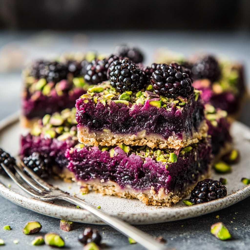 Easy Keto Blackberry Pistachio Dessert Bars for You!