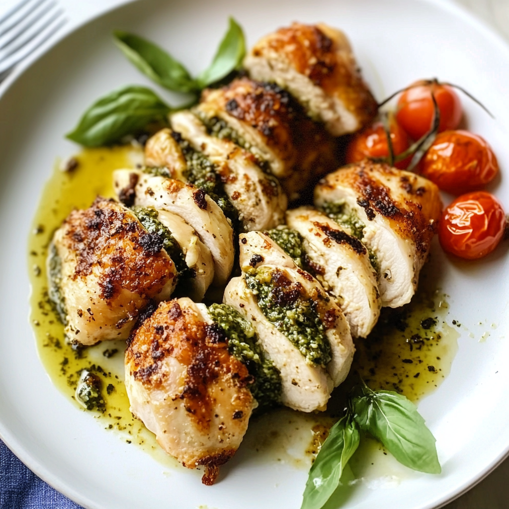 Goat Cheese & Basil Stuffed Chicken Ballantine Delight!