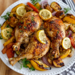Greek Spatchcock Chicken with Lemon-Oregano
