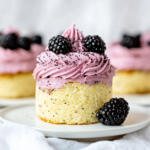 Keto Lemon Poppy Seed Cake with Blackberry Buttercream