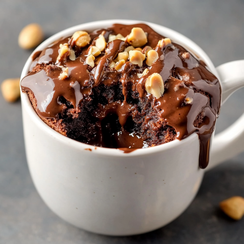 Keto Peppercorn Sauce Peanut Butter Chocolate Lava Mug Cake for a Quick Treat