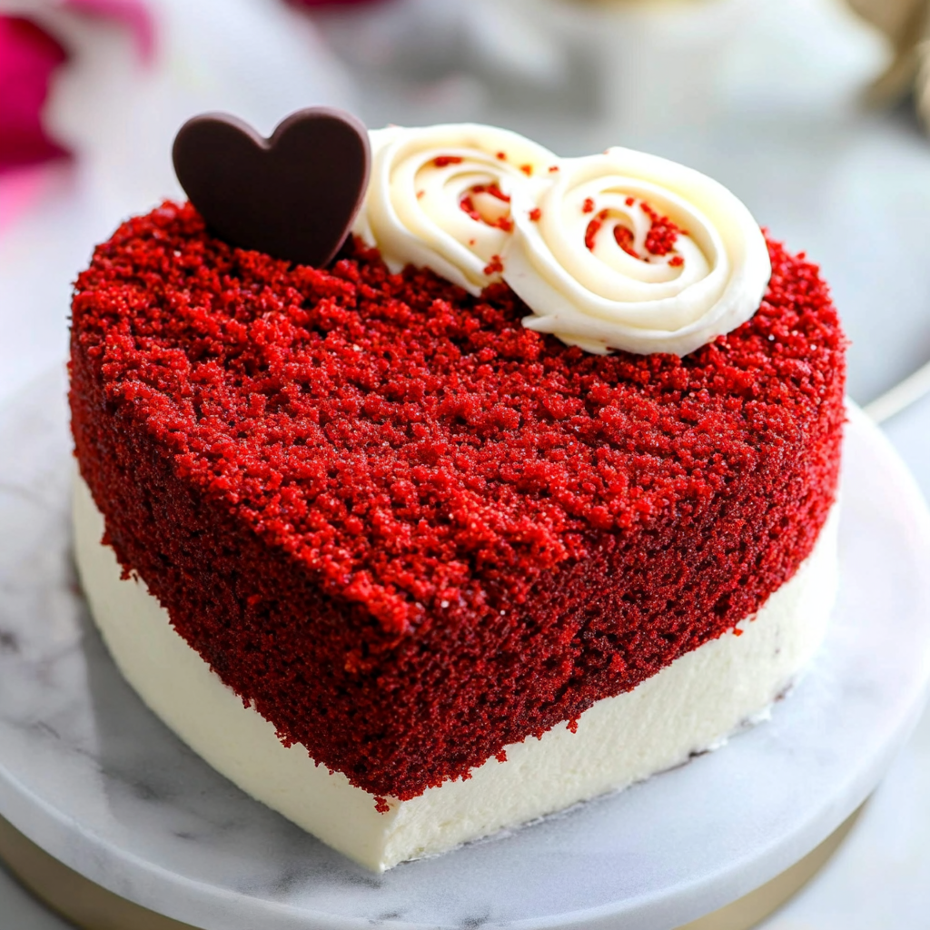 Keto Red Velvet Heart-Shaped Cake for a Sweet Surprise!