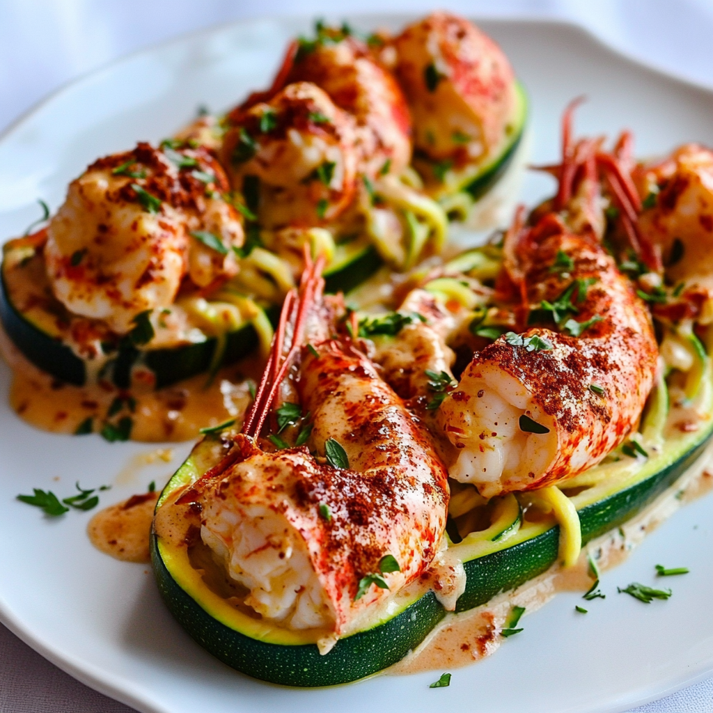 Lobster Thermidor Zoodle Boats: Irresistibly Delicious!