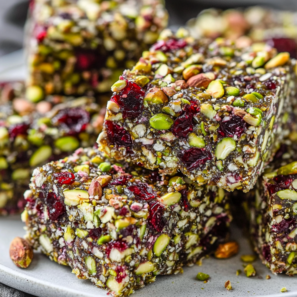 Nutritious Keto Pistachio Cranberry Energy Bars Delight!